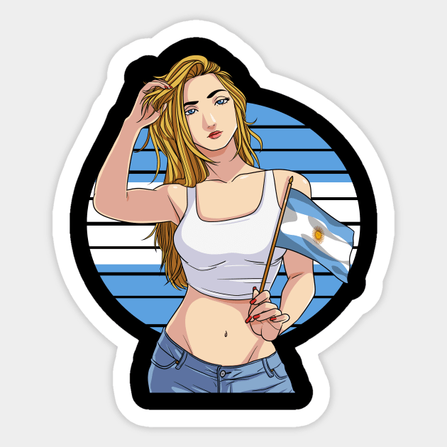 Argentinian Girl Argentina Flag Latino Pride Sticker by Noseking